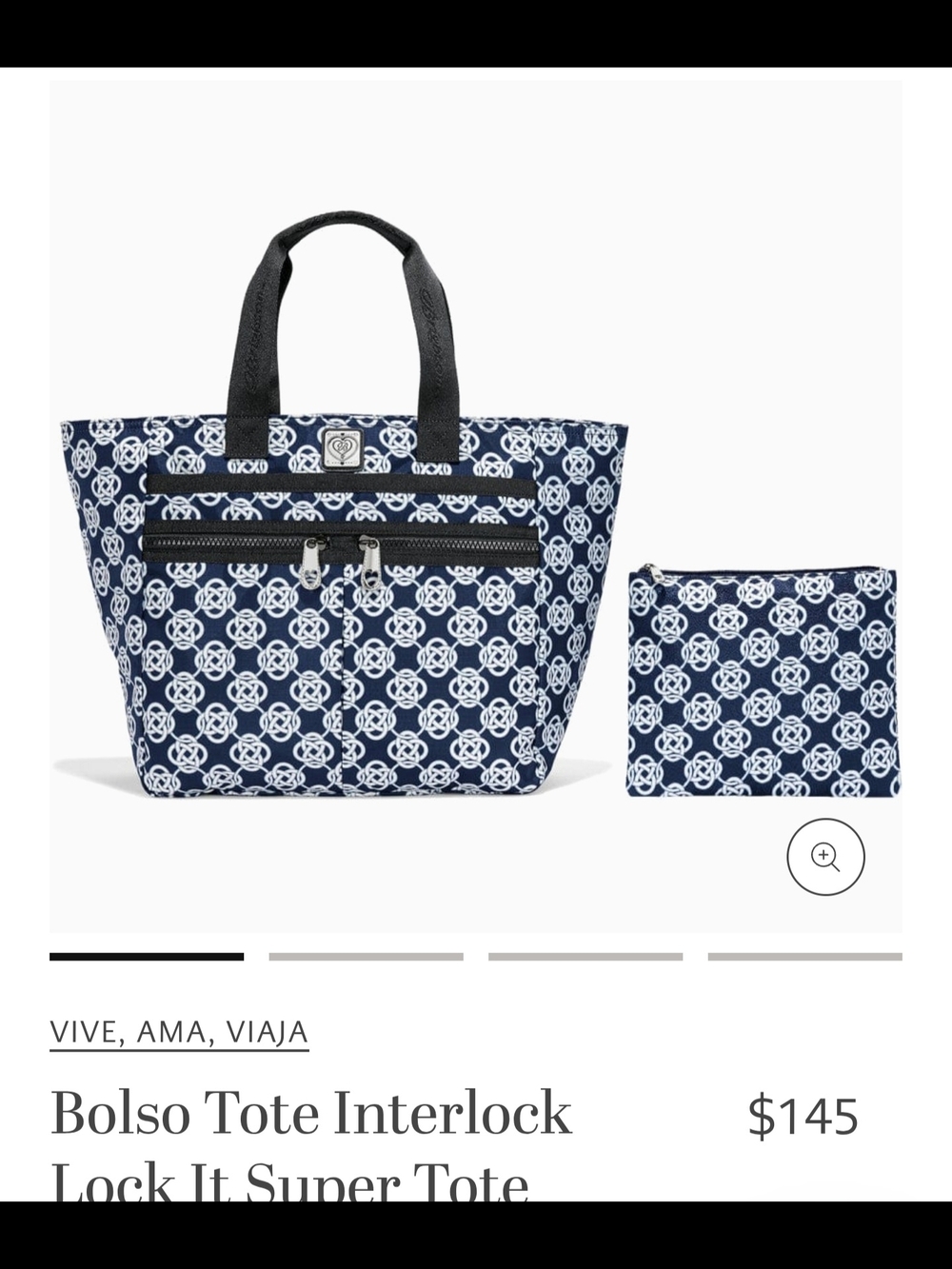 Brighton Interlock Tote - Navy & White
